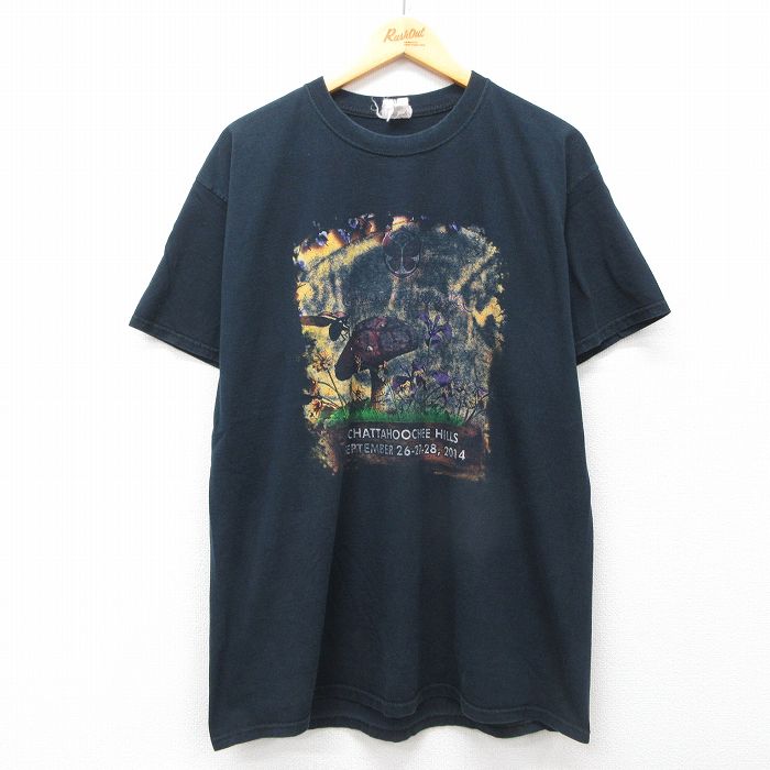 XL★古着 ジャージーズ 半袖 ロック バンド Tシャツ メンズ tomorrowworld フェス コットン クルーネック 黒 ブラック 25jul16 中古