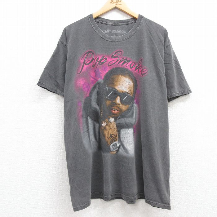 【50%OFF】XL★古着 半袖 ヒップホップ ラップ Tシャツ メンズ 大きいサイズ コットン クルーネック グレー 25jul19 中古