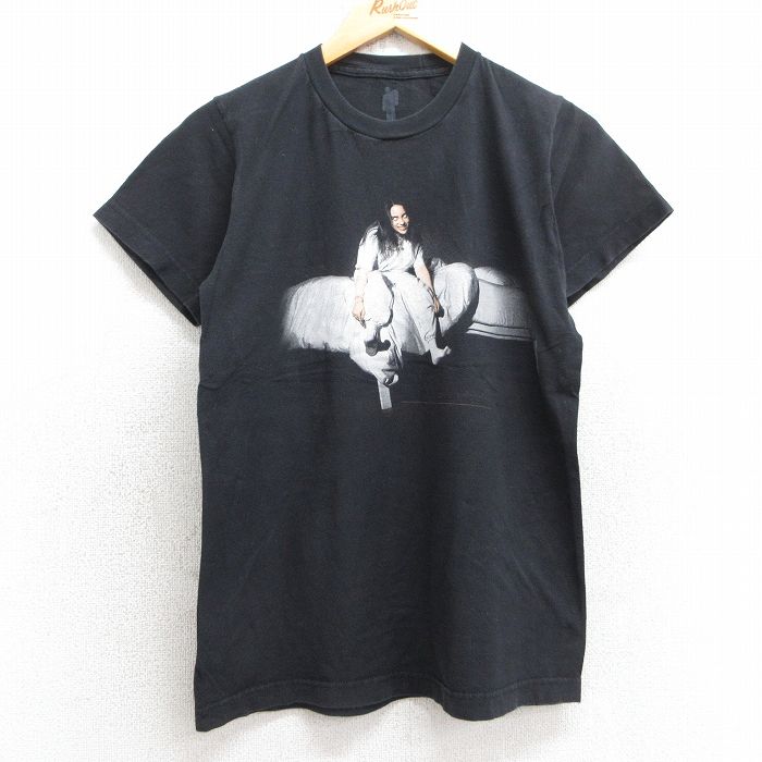 S★古着 半袖 ロック バンド Tシャツ メンズ ビリーアイリッシュ コットン クルーネック 黒 ブラック 【spe】 25jul30 中古