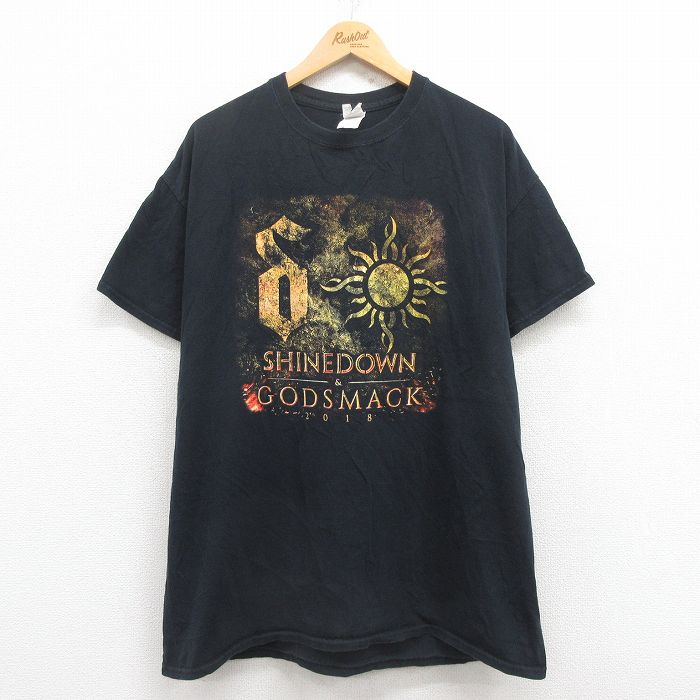 半袖ロックバンドTシャツ シャインダウンコッドスマック ブラック XL | 古着