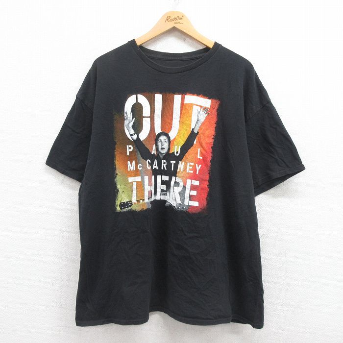 【20%OFF】XL★古着 半袖 ロック バンド Tシャツ メンズ ポールマッカートニー 大きいサイズ クルーネック 黒 ブラック 25aug01 中古