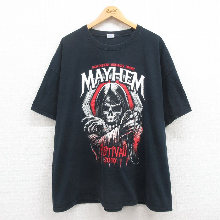 半袖Tシャツ MAYHEMプリント ブラック XL | 古着