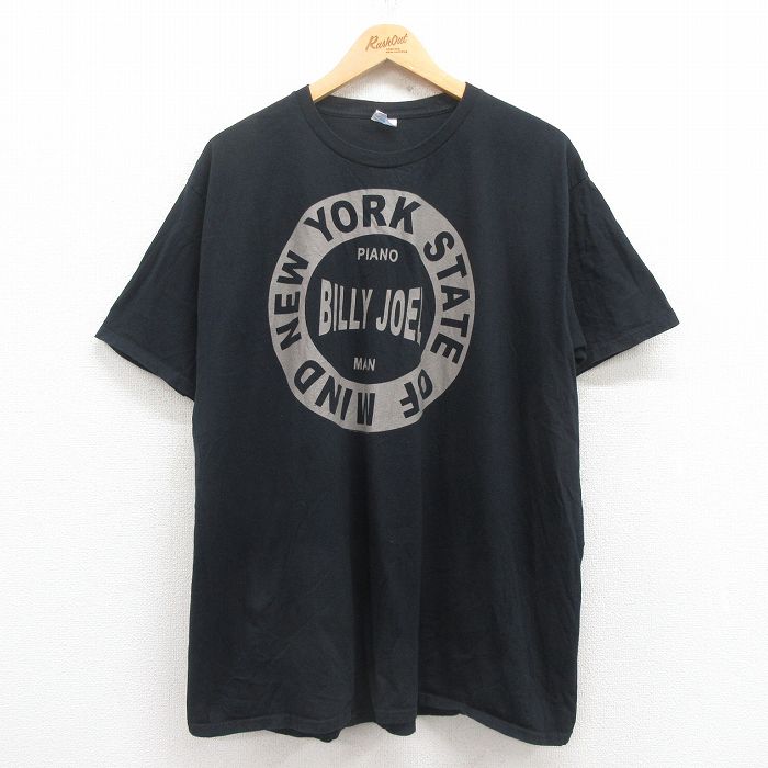 XL★古着 半袖 ロック バンド Tシャツ メンズ ビリージョエル クルーネック 黒 ブラック 25aug01 中古