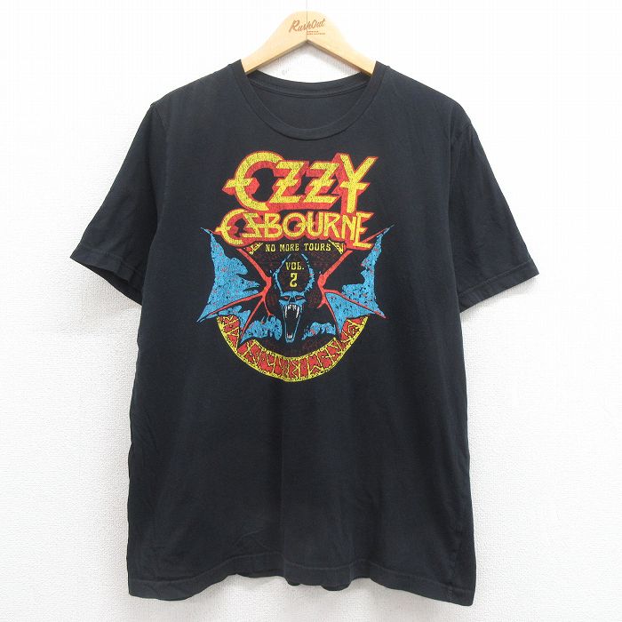 XL★古着 半袖 ロック バンド Tシャツ メンズ オジーオズボーン クルーネック 黒 ブラック 25aug04 中古