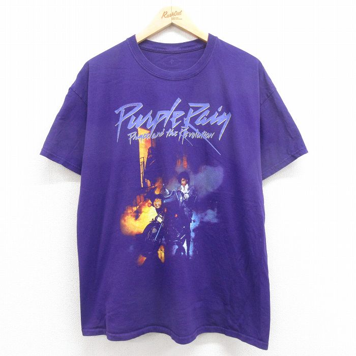 XL★古着 半袖 ロック バンド Tシャツ メンズ プリンス クルーネック 紫 パープル 25aug05 中古