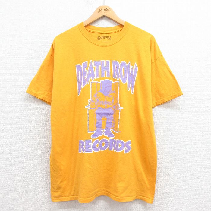 XL★古着 リップルジャンクション 半袖 ヒップホップ ラップ Tシャツ メンズ デスロウレコード コットン クルーネック 黄 イエロー 25aug06 中古