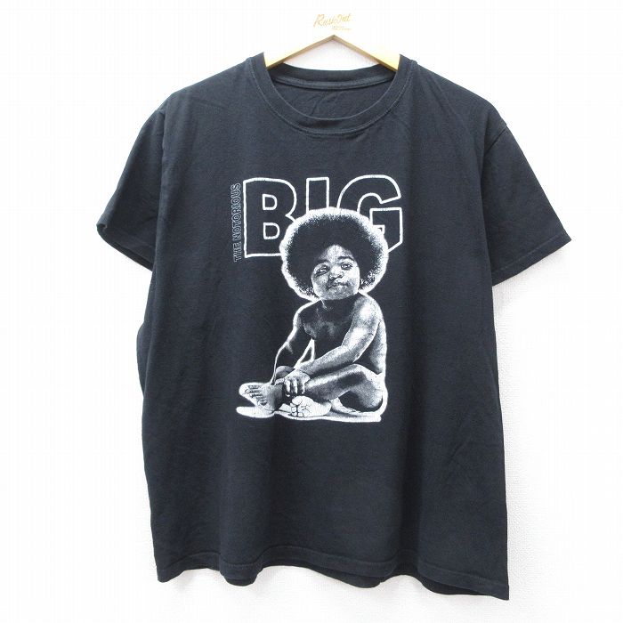 XL★古着 半袖 ヒップホップ ラップ Tシャツ メンズ ノトーリアスBIG クルーネック 黒 ブラック 25aug07 中古