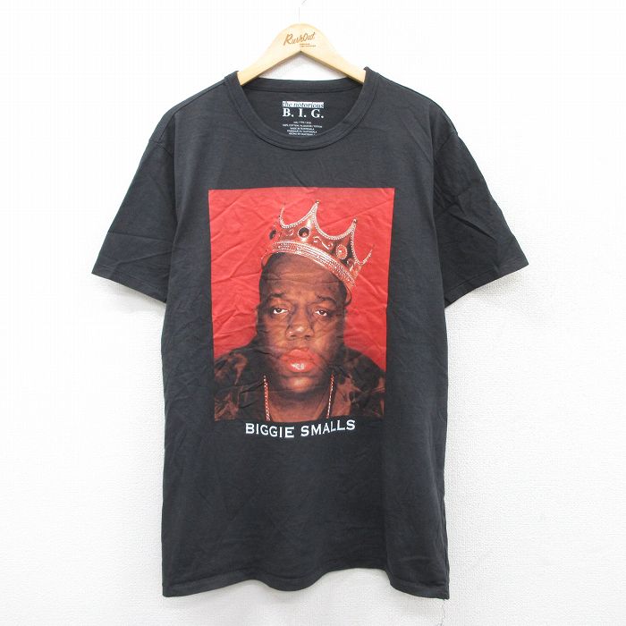 【20%OFF】XL★古着 半袖 ヒップホップ ラップ Tシャツ メンズ ノトーリアスBIG 大きいサイズ コットン クルーネック 黒 ブラック 25aug08 中古
