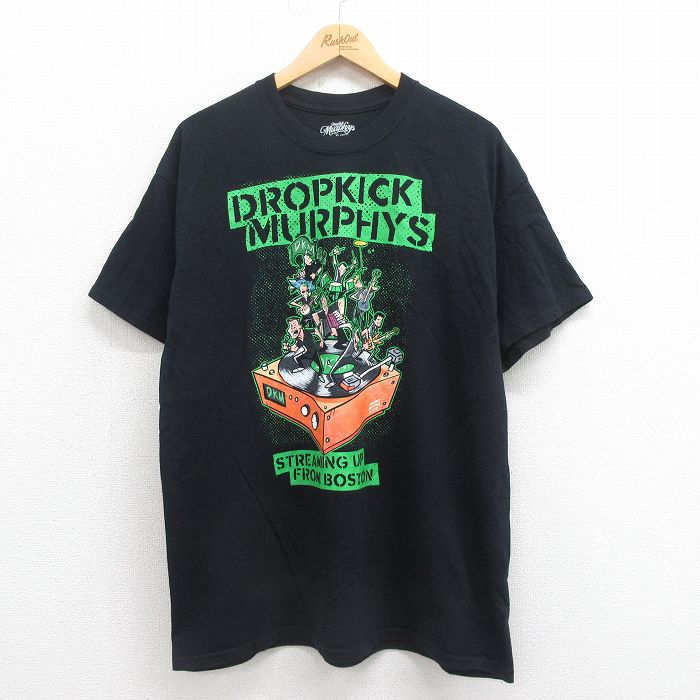 【20%OFF】XL★古着 半袖 ロック バンド Tシャツ メンズ ドロップキックマーフィーズ クルーネック 黒 ブラック 25aug19 中古