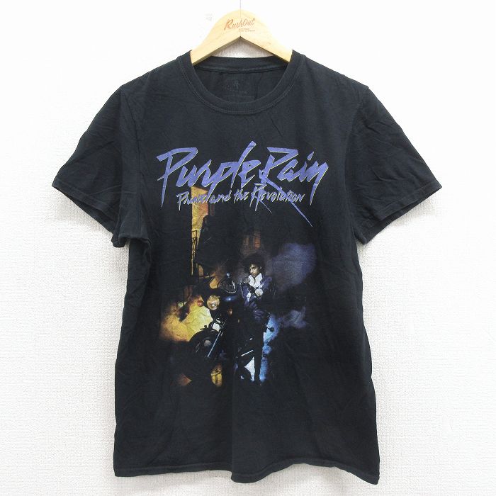 M★古着 半袖 ロック バンド Tシャツ メンズ プリンス コットン クルーネック 黒 26mar13