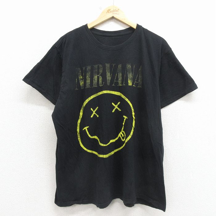 XL★古着 半袖 ロック バンド Tシャツ メンズ ニルバーナ ニルヴァーナ 黒【spe】 26mar13