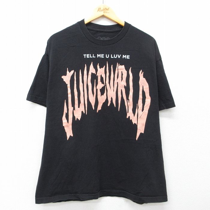 XL★古着 半袖 ヒップホップ ラップ Tシャツ メンズ ジュースワールド クルーネック 黒 26mar25