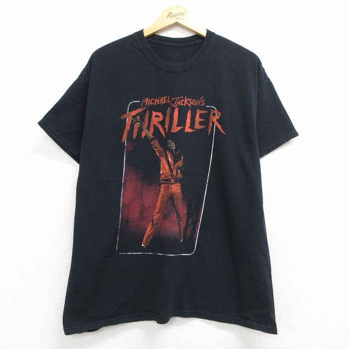 マイケルジャクソン 半袖Tシャツ スリラー ブラック メンズXL相当 | 古着