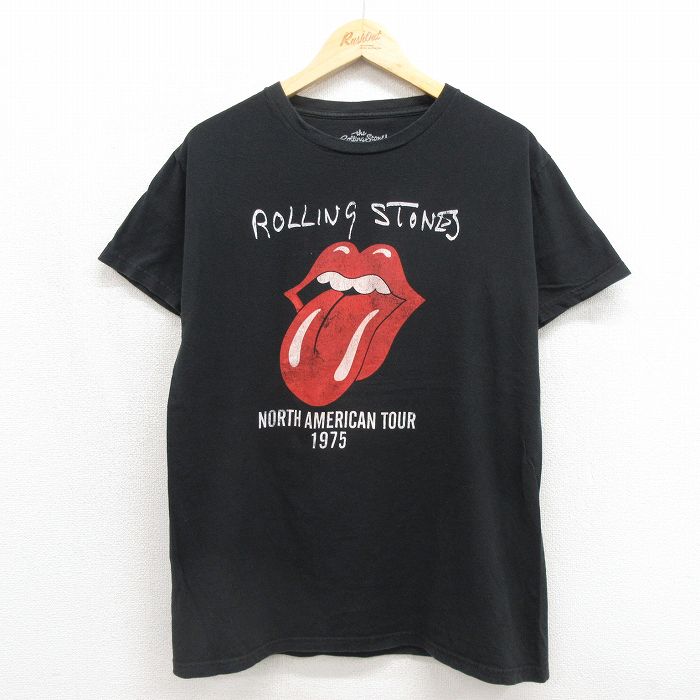 半袖ロックバンドTシャツ ローリングストーンズ ブラック メンズL相当 | 古着