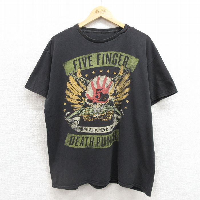 ファイブフィンガーデスパンチ 半袖Tシャツ ブラック メンズXL相当 | 古着