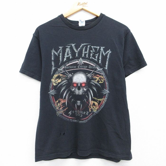 半袖Tシャツ メイヘムプリント ブラック メンズM相当 | 古着