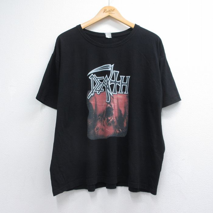 デス 半袖ロックバンドTシャツ ブラック メンズXL相当 | 古着