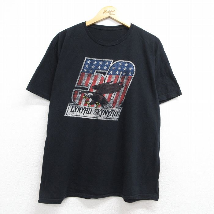 レーナードスキナード 半袖ロックバンドTシャツ ブラック メンズXL相当 | 古着