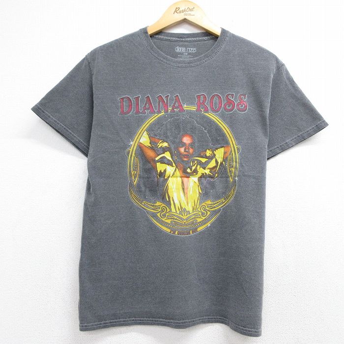 半袖ロックバンドTシャツ ダイアナロス グレー メンズM相当 | 古着