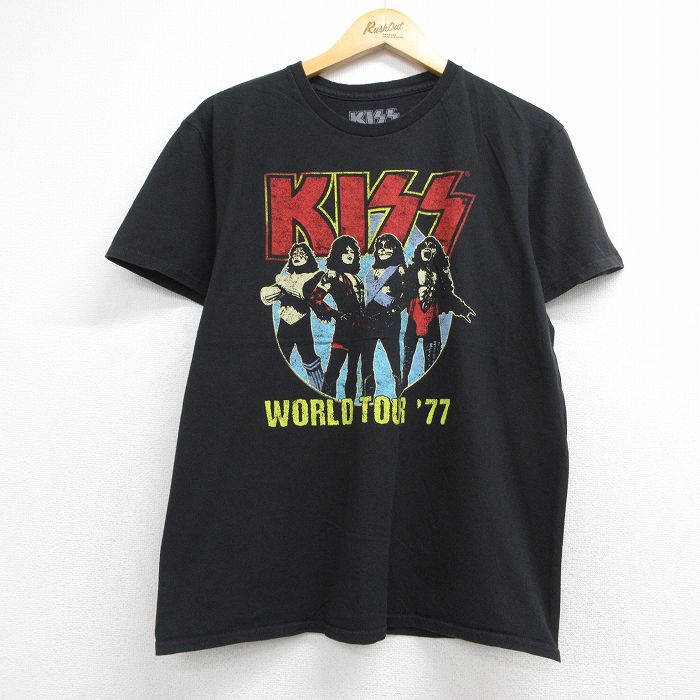 キッス 半袖ロックバンドTシャツ ブラック メンズL相当 | 古着