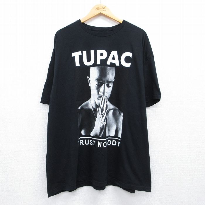 トゥパック 半袖Tシャツ 2PACプリント ブラック メンズXL相当 | 古着