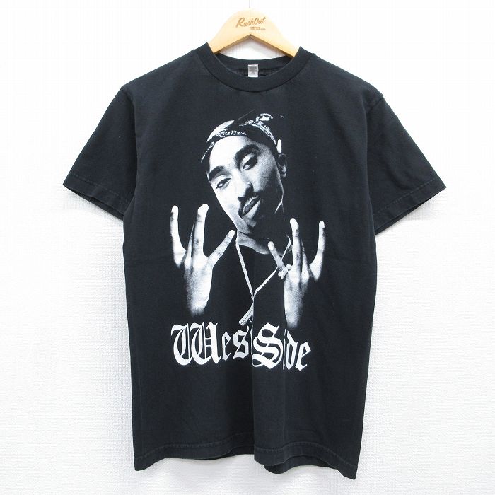 半袖Tシャツ トゥパック2PACプリント ブラック メンズM相当 | 古着