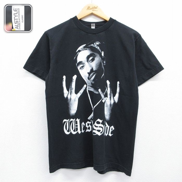 半袖Tシャツ トゥパック2PACプリント ブラック メンズM相当 | 古着