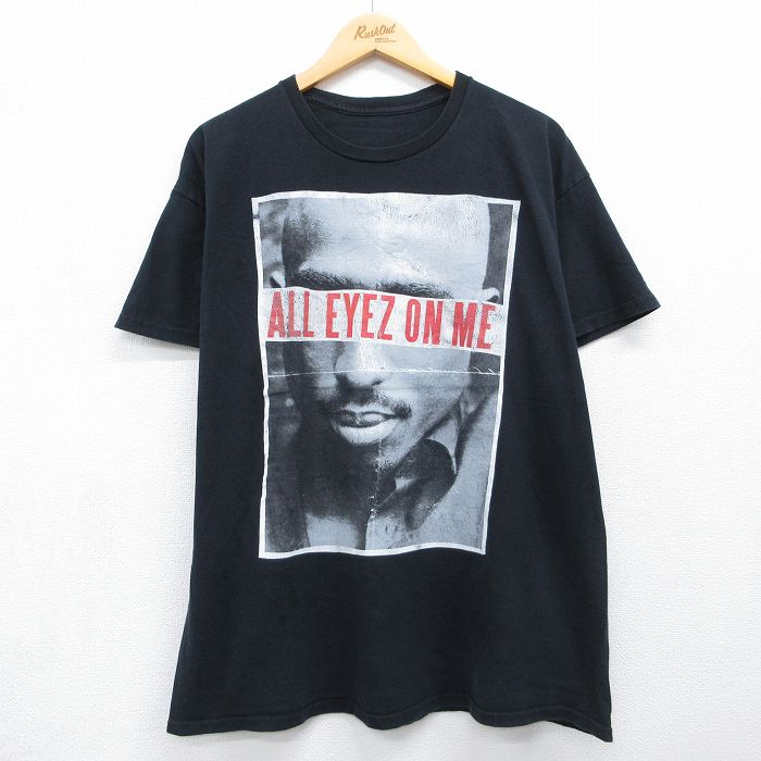 トゥパック 半袖Tシャツ 2PACプリント ブラック メンズXL相当 | 古着