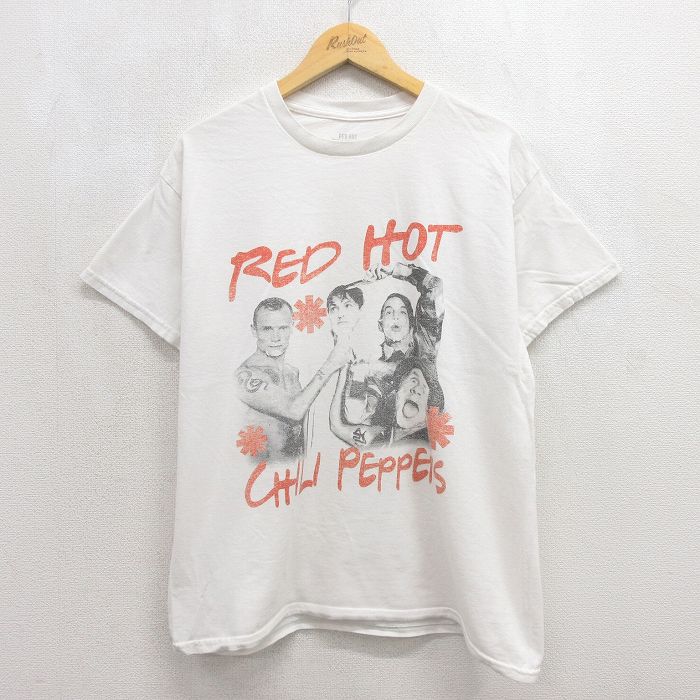レッドホットチリペッパーズ 半袖Tシャツ レッチリプリント ホワイト メンズL相当 | 古着