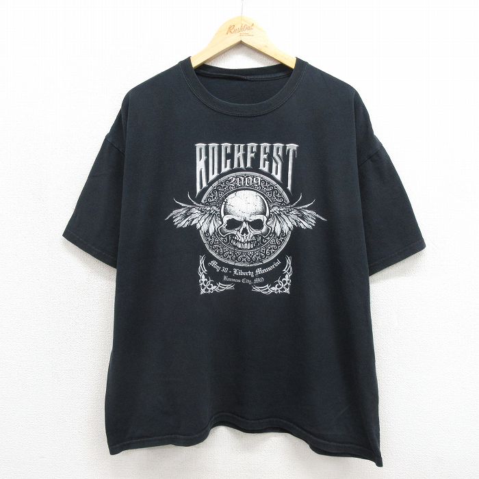 コーン 00s 半袖Tシャツ ロックフェス ブラック メンズXL相当 | 古着