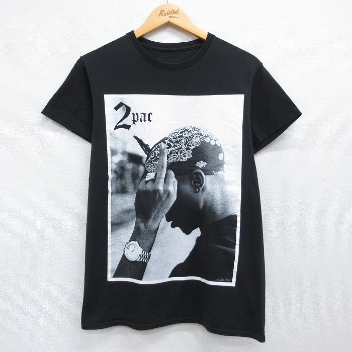 半袖Tシャツ トゥパック2PACプリント ブラック メンズS相当 | 古着