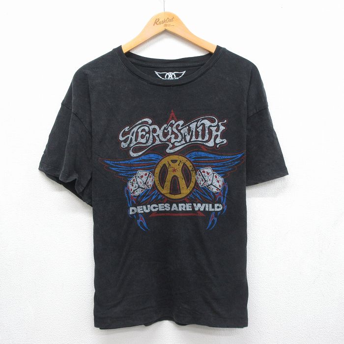エアロスミス 半袖Tシャツ エアロスミスプリント ブラック メンズXL相当 | 古着