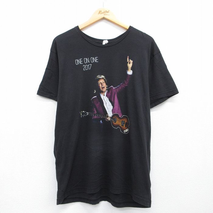 ポールマッカートニー 半袖Tシャツ ポールマッカートニープリント ブラック メンズL相当 | 古着