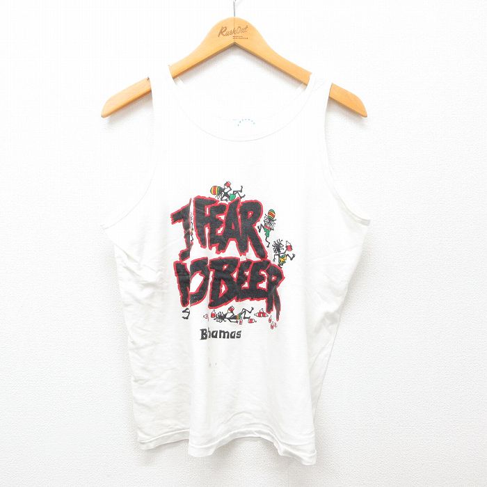 90s タンクトップ NO BEER ホワイト L | 古着