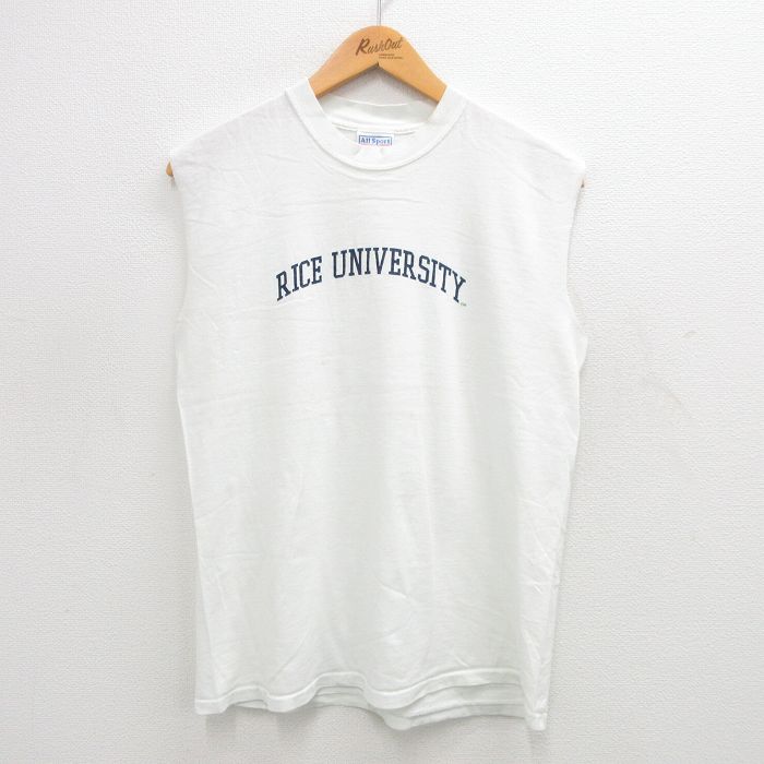 All Sport 90s ノースリーブTシャツ ライス大学 ホワイト M | 古着
