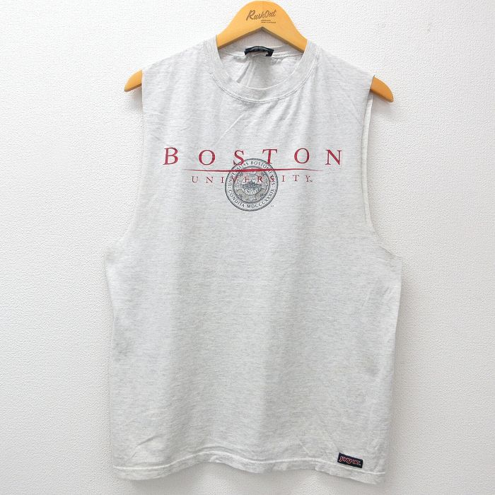 ジャンスポーツ 90s ノースリーブTシャツ ボストンカレッジ グレー L | 古着