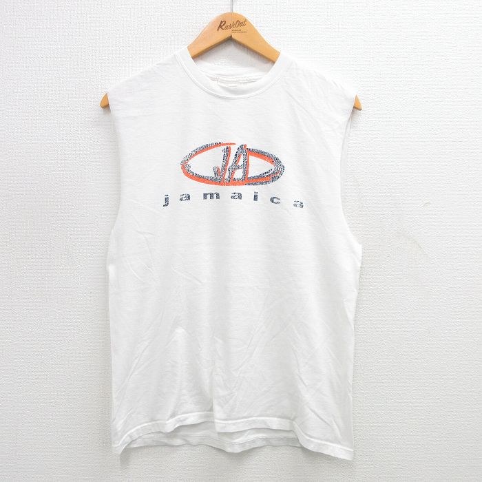 【50%OFF】ヘインズ 00s ノースリーブTシャツ ジャマイカ ホワイト M | 古着