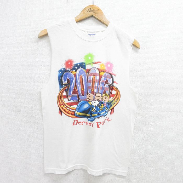 00s ノースリーブTシャツ ピーナッツスヌーピー ホワイト M | 古着