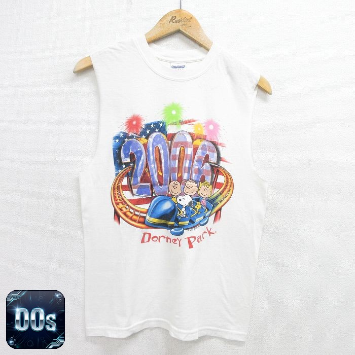 【50%OFF】00s ノースリーブTシャツ ピーナッツスヌーピー ホワイト M | 古着