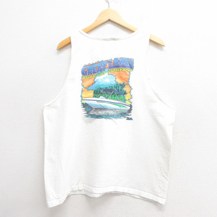 【50%OFF】XL★古着 フルーツオブザルーム ビンテージ タンクトップ メンズ 00年代 00s ボート コットン 黒 ブラック 25may27 中古