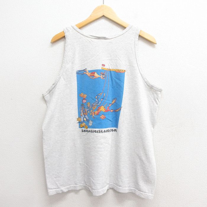 XL★古着 ビンテージ タンクトップ メンズ 00年代 00s スキューバ グレー 霜降り 25may28 中古