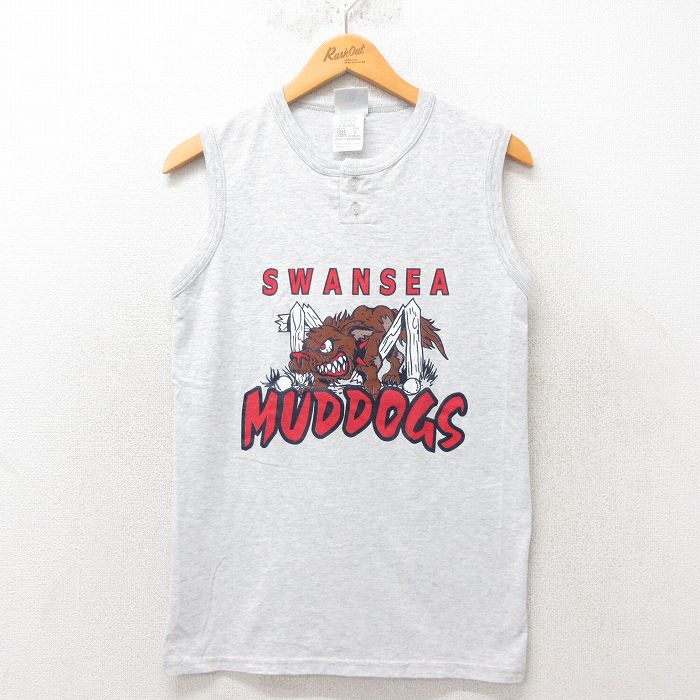 00s ノースリーブTシャツ 犬 グレー S | 古着