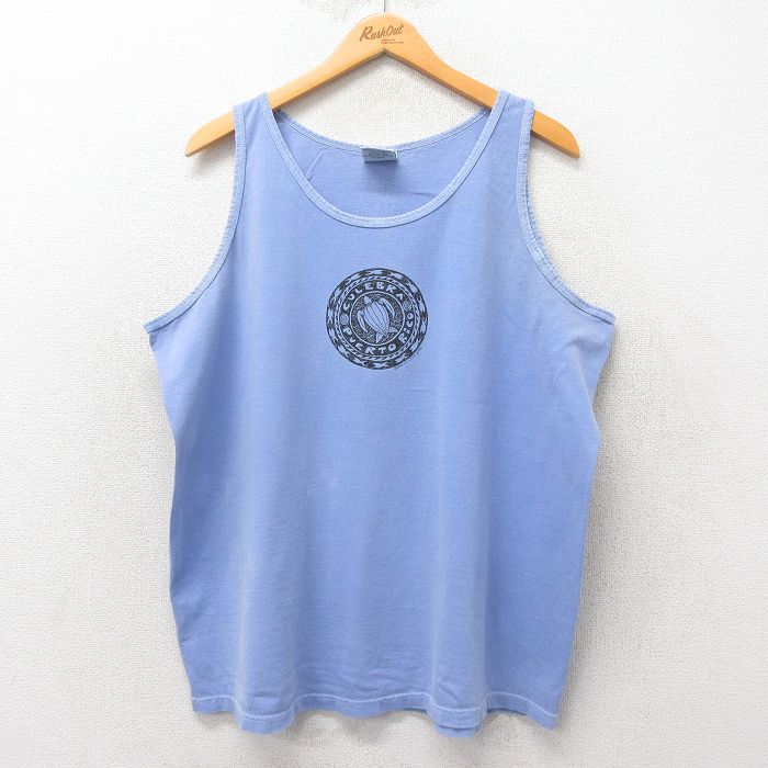 XL★古着 ビンテージ タンクトップ メンズ 00年代 00s カメ コットン 薄紺 ネイビー 25jun07 中古