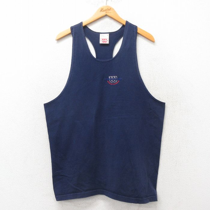 L★古着 ウィルソン ビンテージ タンクトップ メンズ 00年代 00s ワンポイントロゴ コットン 紺 ネイビー 25jun07 中古