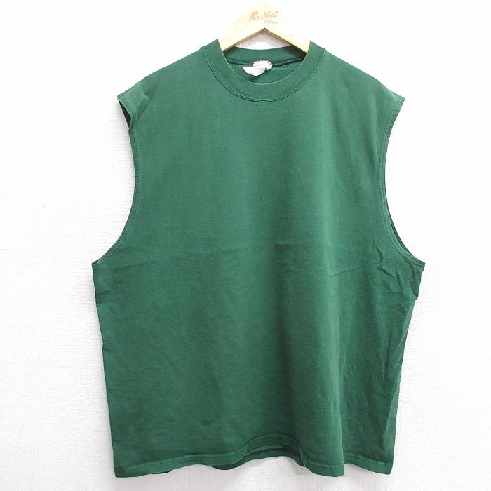 00s ノースリーブTシャツ グリーン XL | 古着
