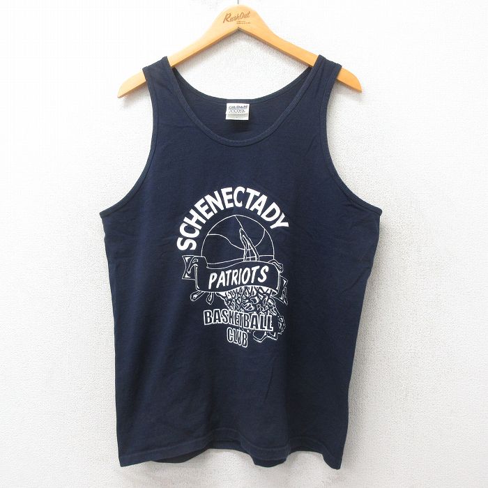 L★古着 ビンテージ タンクトップ メンズ 00年代 00s バスケットボール コットン カナダ製 黒 ブラック 25jun07 中古