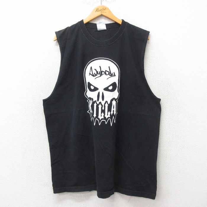 XL★古着 ビンテージ ヒップホップ ラップ タンクトップ メンズ 00年代 00s エニバディーキラー 大きいサイズ コットン クルーネック 黒 ブラック 【spe】 25jun07 中古