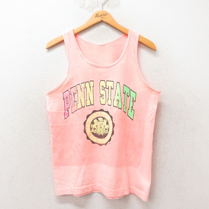 M★古着 ビンテージ タンクトップ メンズ 90年代 90s ペンシルベニア カレッジ ピンク 25jun07 中古