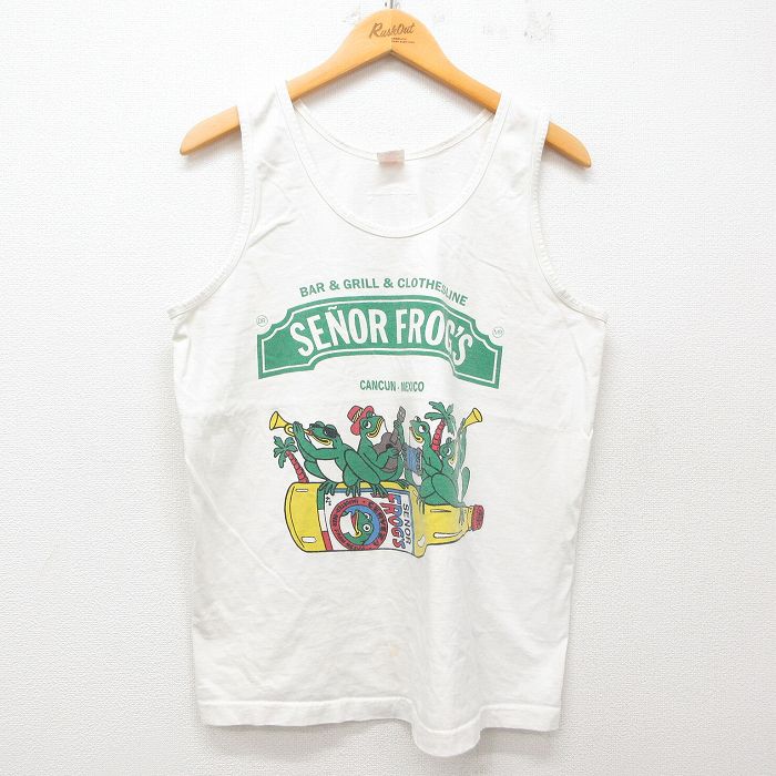 L★古着 ビンテージ タンクトップ メンズ 00年代 00s セニョールフロッグス コットン クルーネック 生成り 25jun07 中古