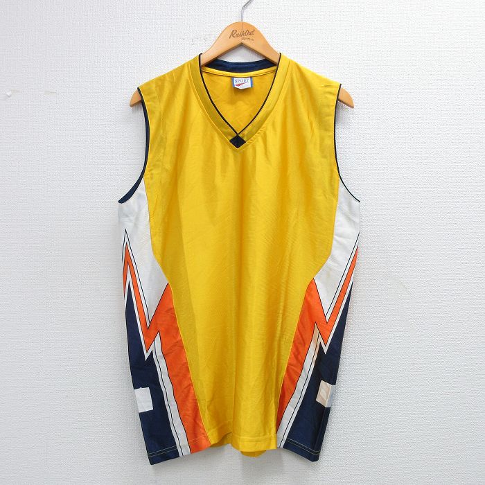 L★古着 ノースリーブ ビンテージ Tシャツ メンズ 00年代 00s Vネック 黄他 イエロー 25jun09 中古
